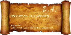 Dahinten Alexandra névjegykártya